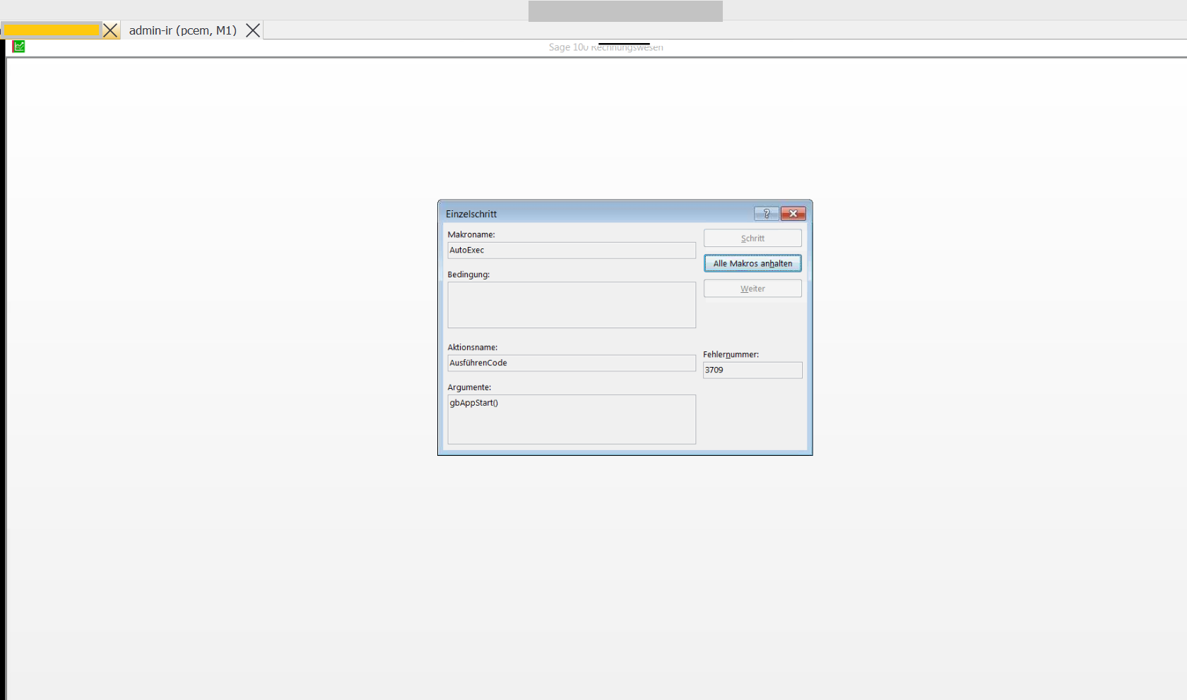 Sage 100 Problem Start Sage Office Line 3709
