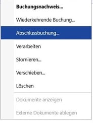 Buchungen als Abschlussbuchungen speichern in Sage 100