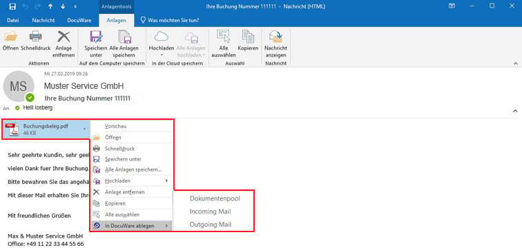 DocuWare_Outlook_Anhang_Ablage_Auswahlmenü