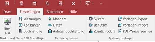 Kontextmenü Sage 100 einblenden