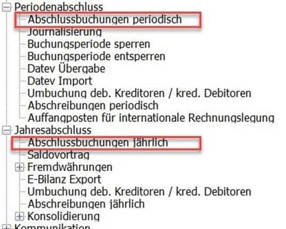 Sage 100 Regiezentrum – Jahresabschluss Buchungen aufrufen