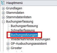 Regiezentrum Sage 100 - Buchungssitzungen